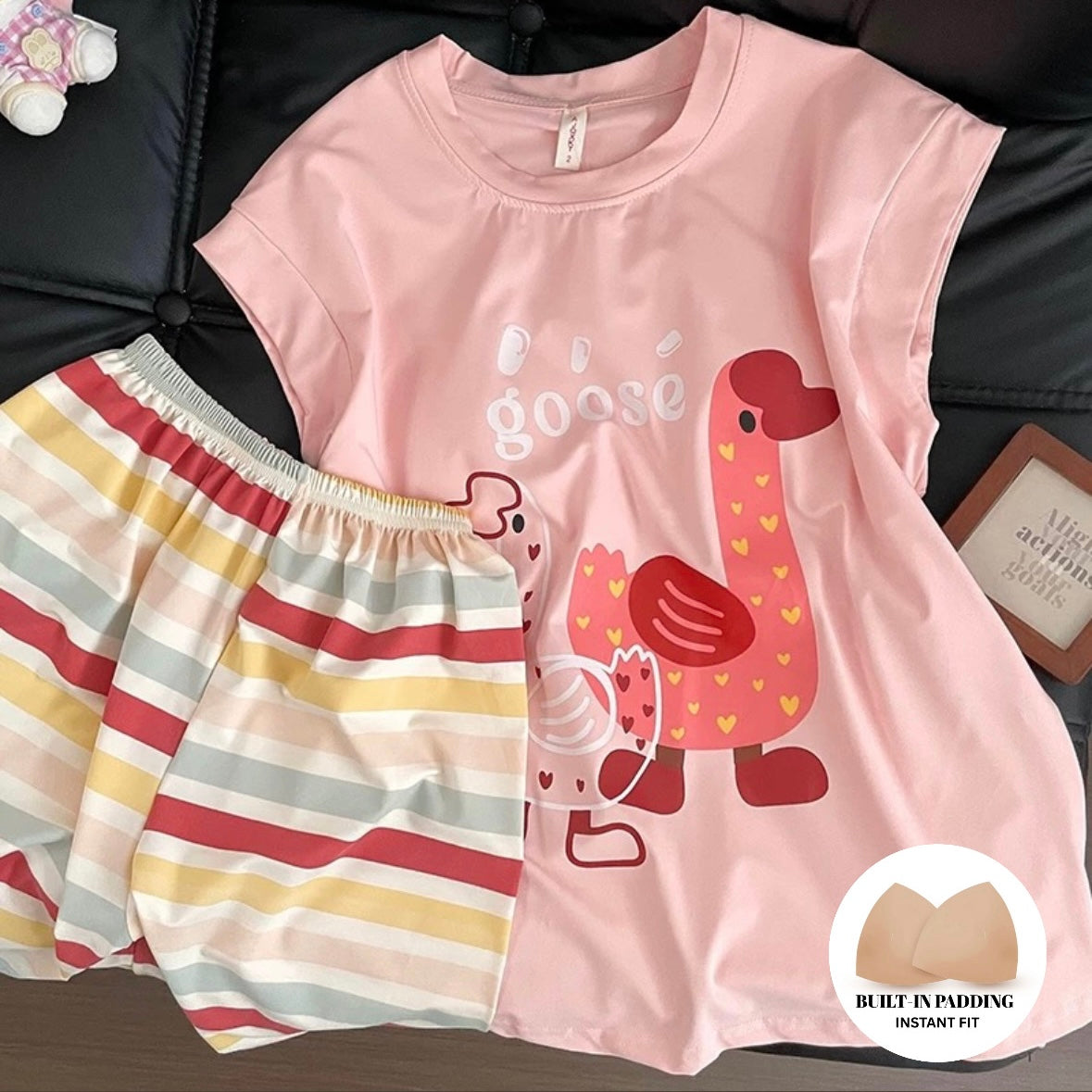 Rosy Goose Padded Nightsuit Set