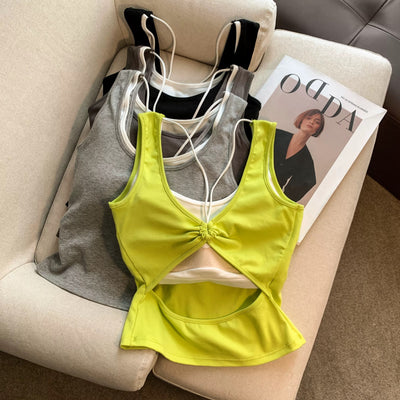 Mandala Back Ring Built-In Bra Top