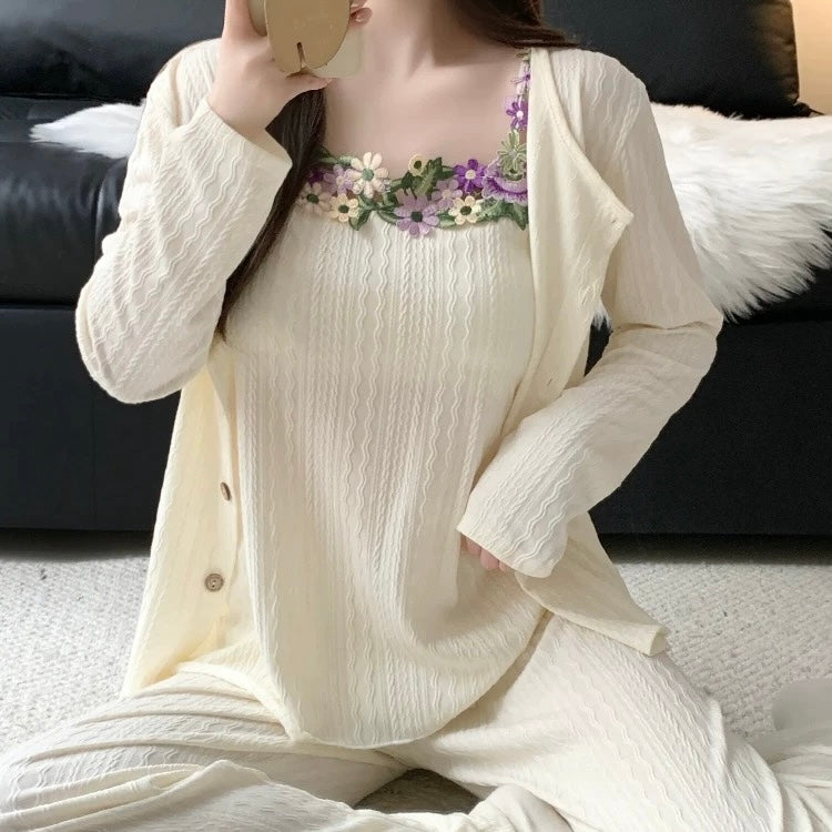 Secret Garden Padded Nightsuit- 3pcs Set