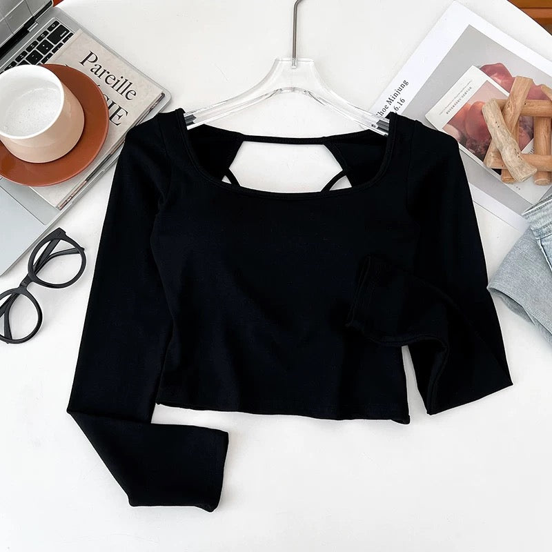 Flirty Fit Built-in Bra Full Sleeves Top
