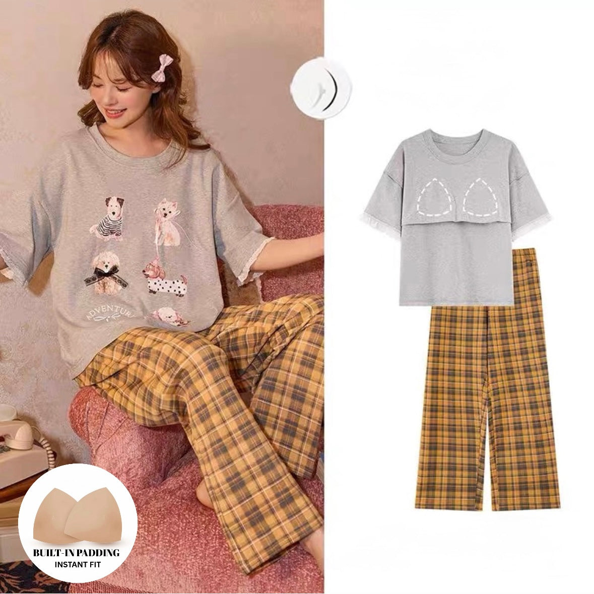 Puppy Palace Padded Nightsuit Set