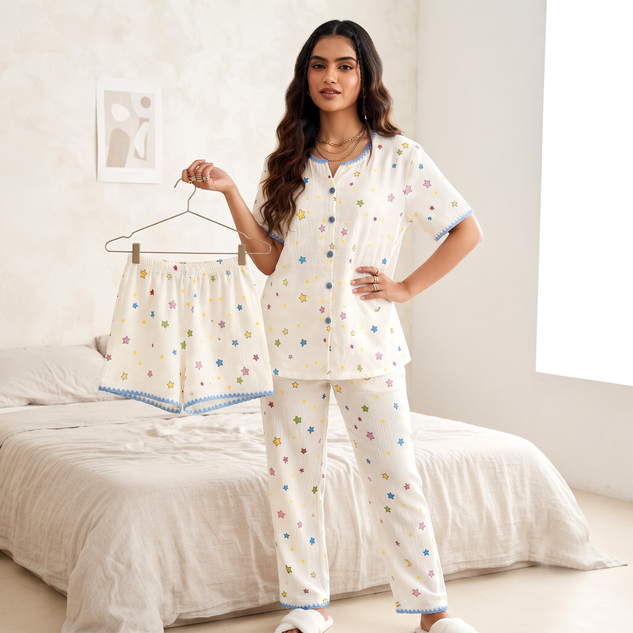 Starlit Slumber Padded Nightsuit - 3pc Set
