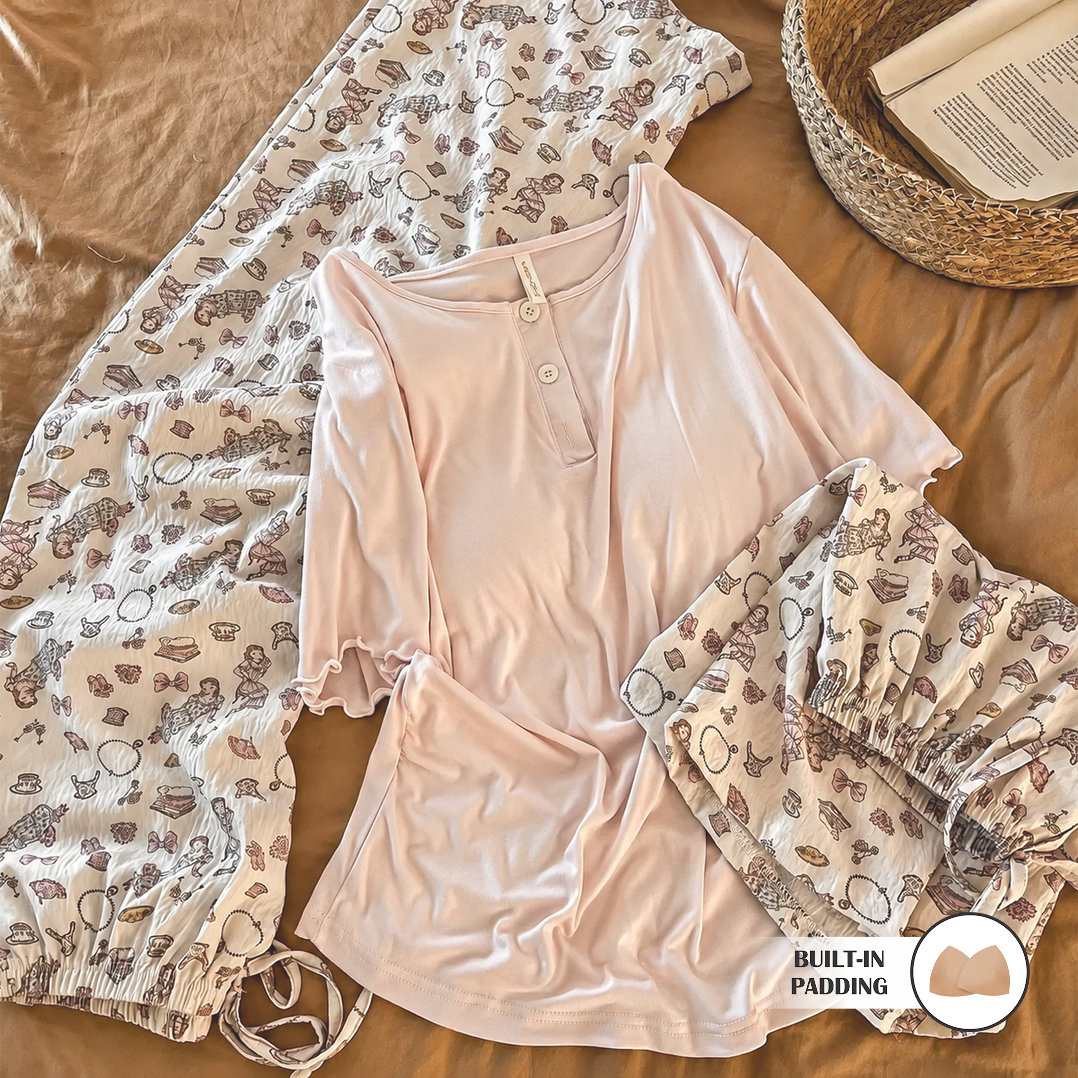 Little Paris Padded NightSuit- 3Pc Set