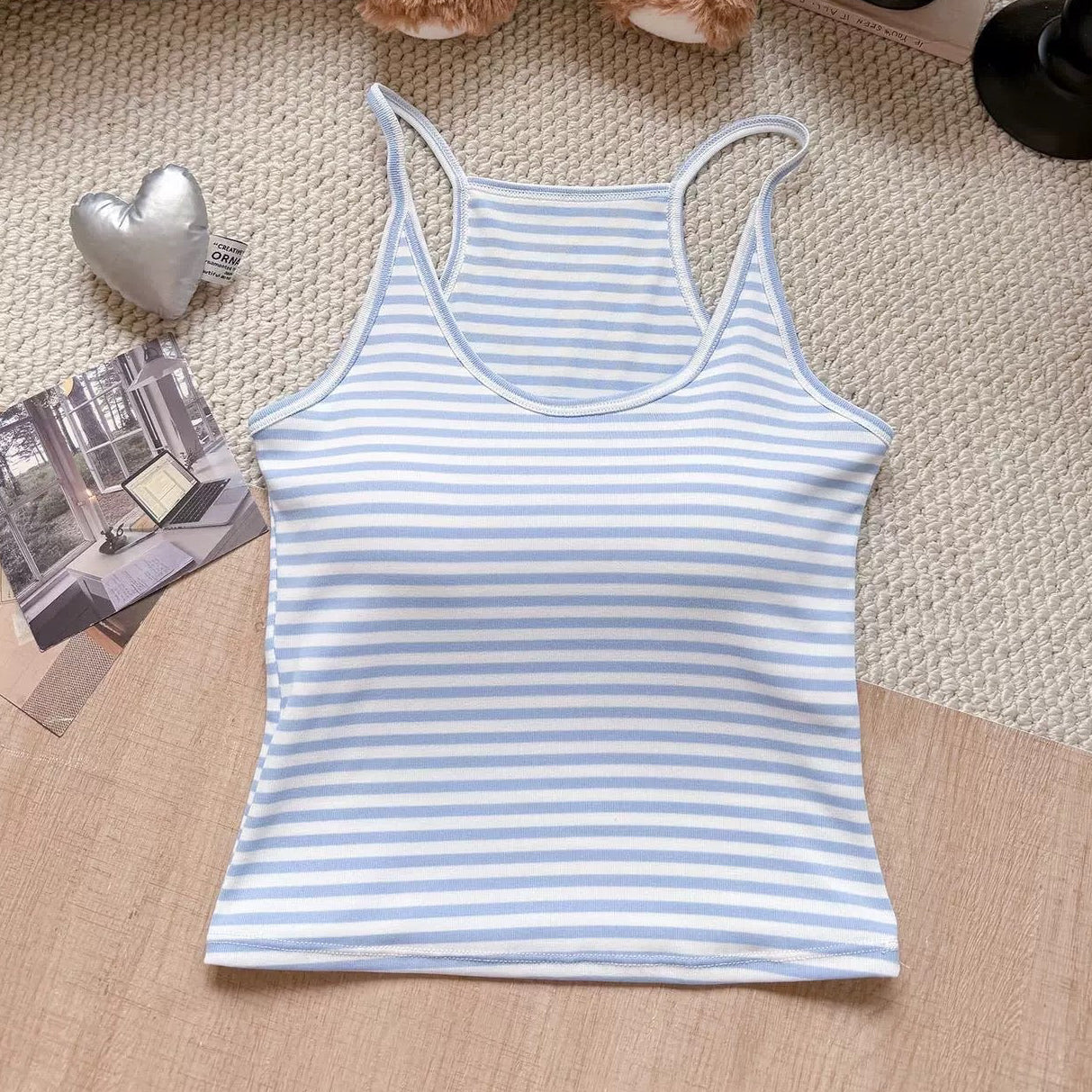 Classic Striped Built-in Bra Top