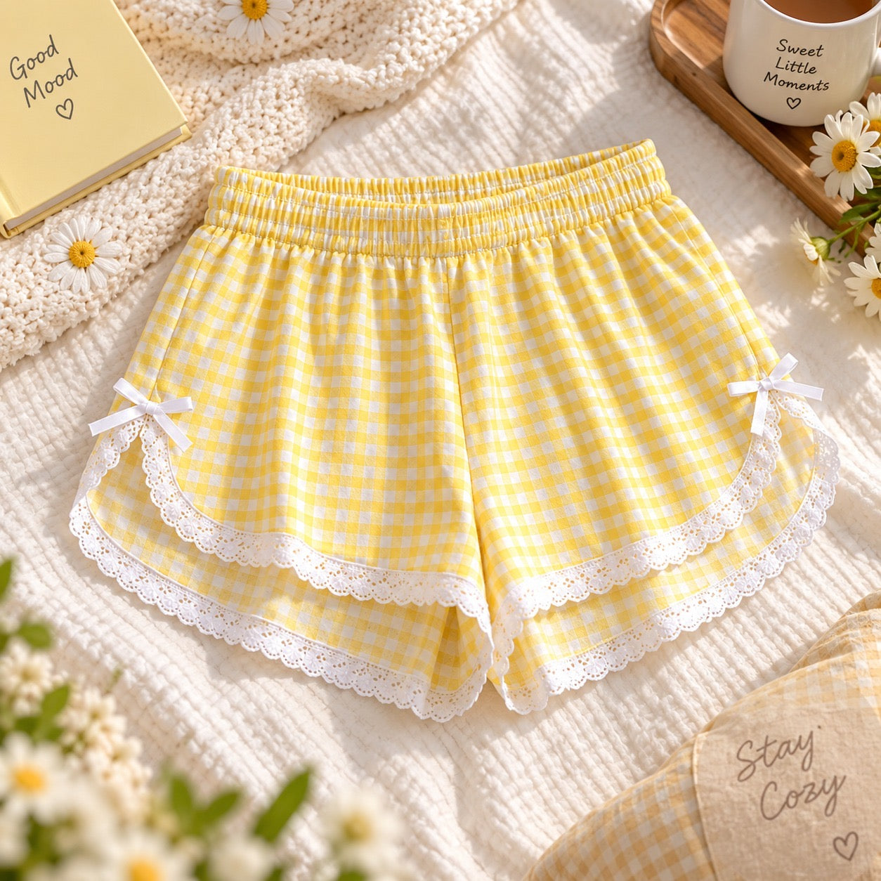 Dainty Check Padded Nightsuit - 3pc Set