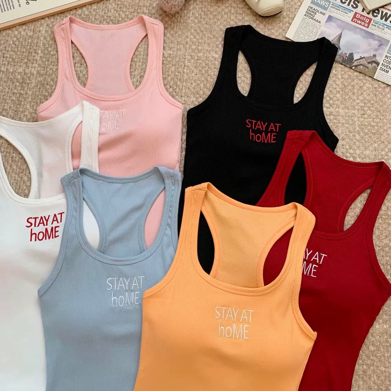 Lazy Day Racerback Built-in Bra Top