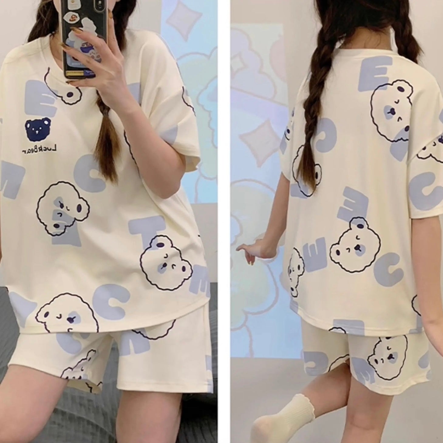 Marshmallow Bear Padded Nightsuit Set