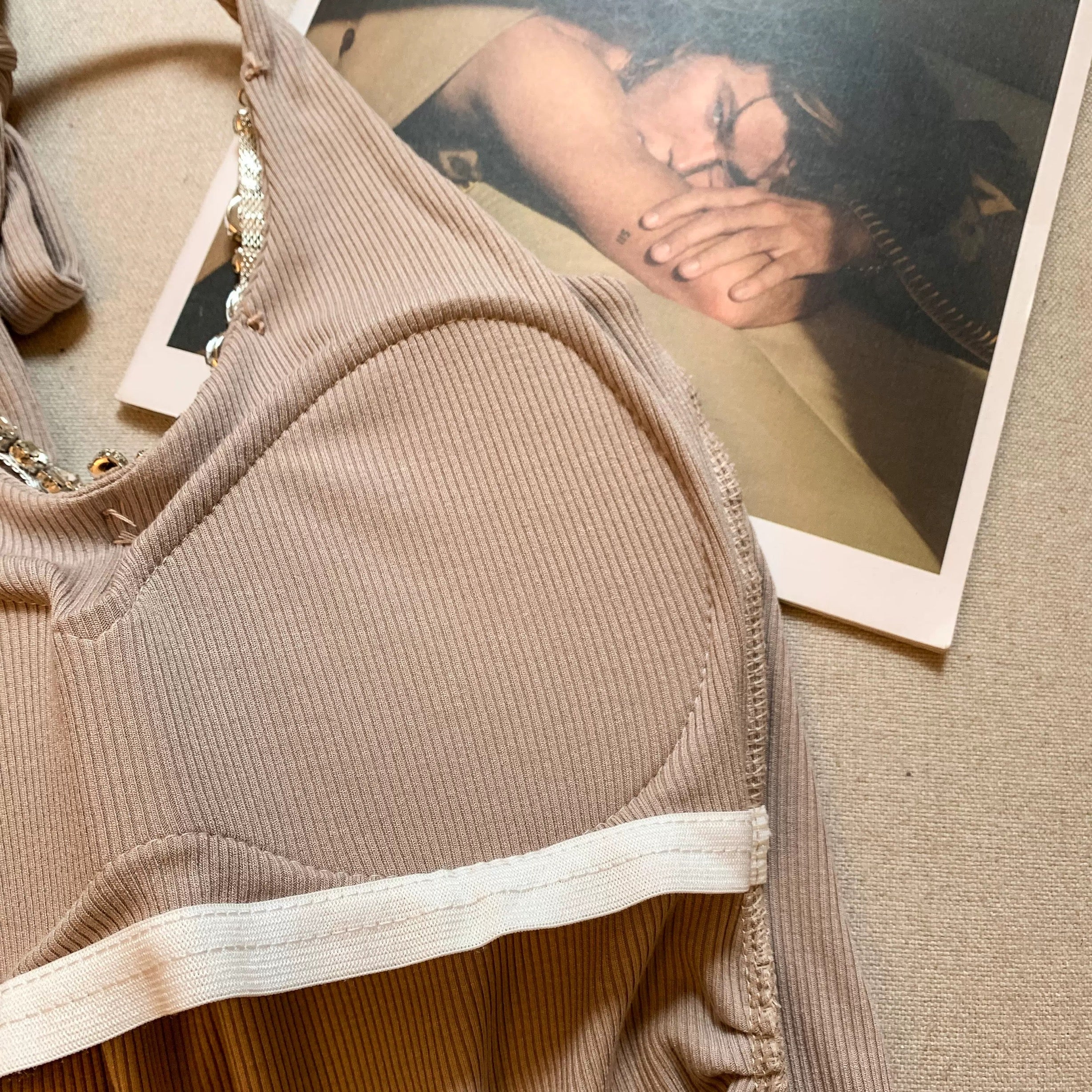 Jewel Kiss Built-in Bra Halter Top