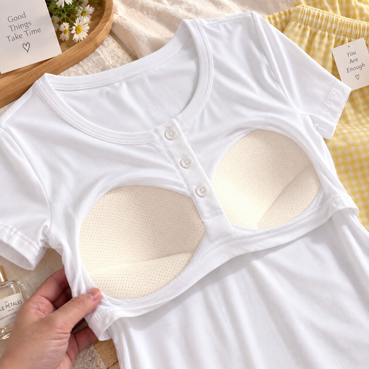 Dainty Check Padded Nightsuit - 3pc Set