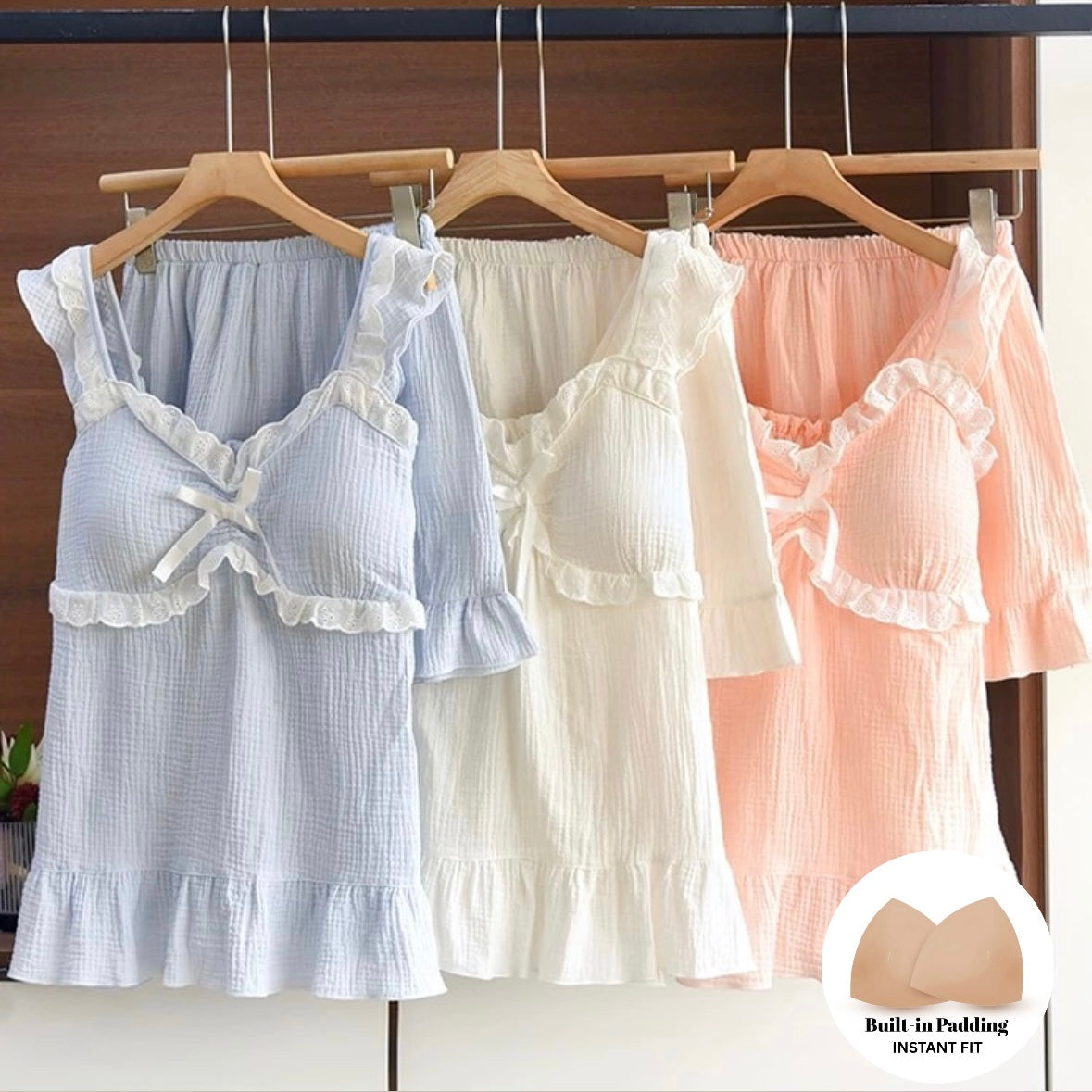 Sweet Slumber Ruffle Padded Nightsuit Set