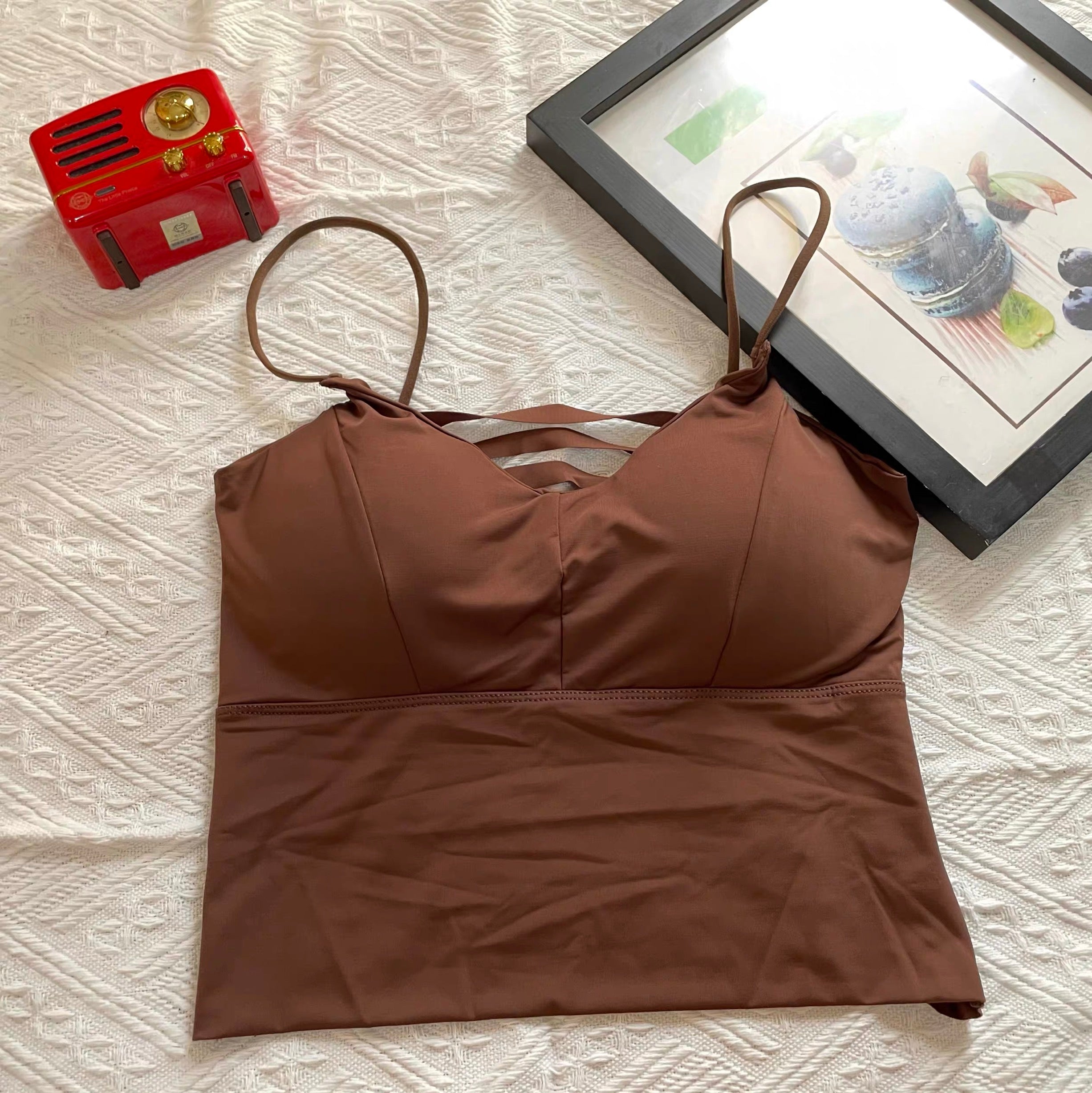 Caged Back Built-in Bra Camisole