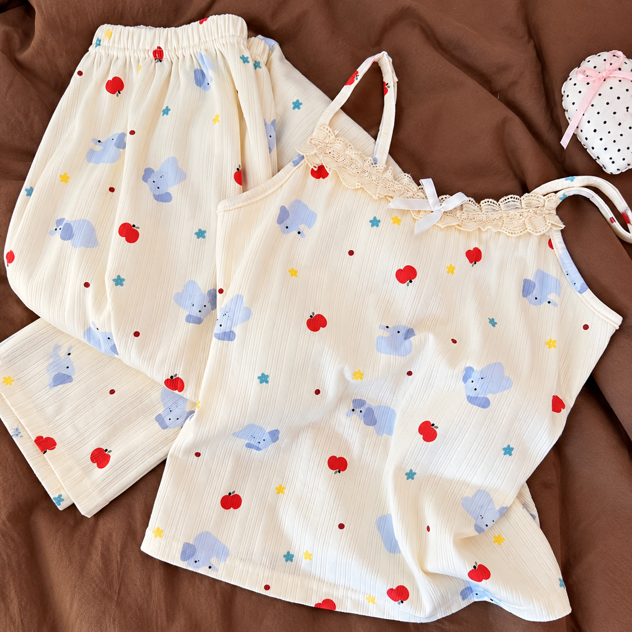 Bambi Cherry Padded Nightsuit - 3pc Set