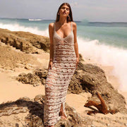 Coastal Crochet Beach Cover-Up Maxi Dress