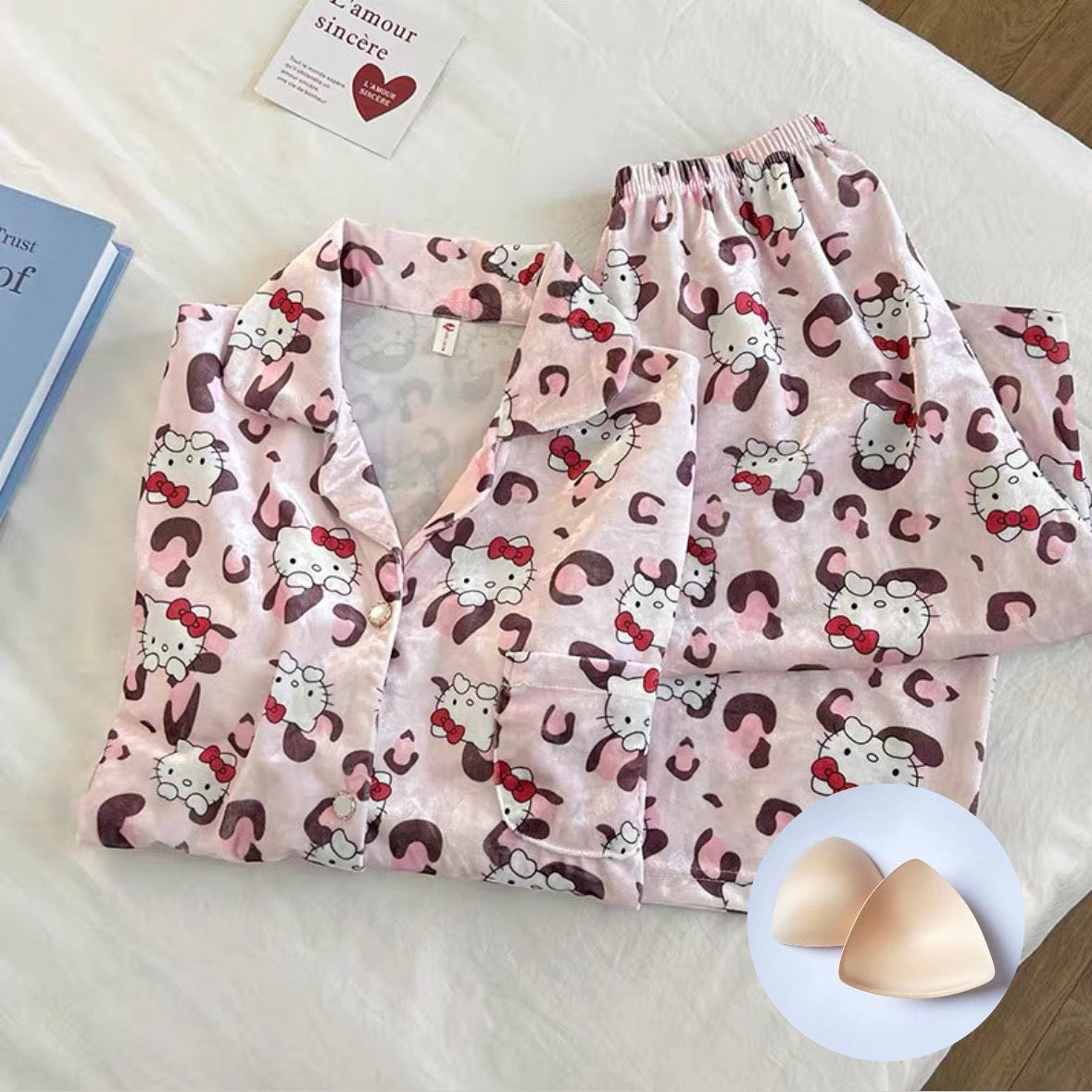 Bubblegum Meow Padded Winter Nightsuit Set