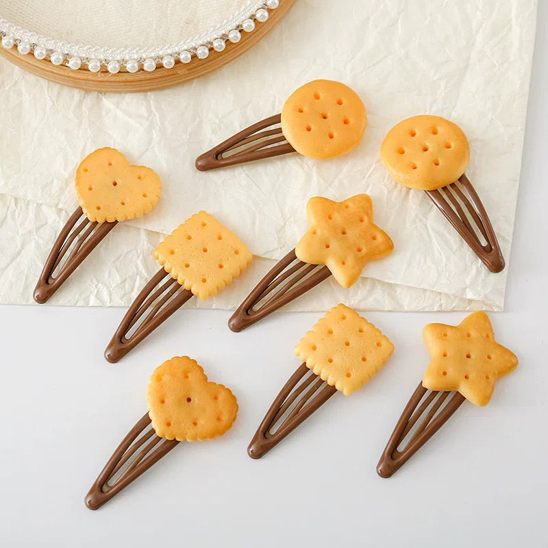 Biscuit Bites Hair Clip - Set Of 4