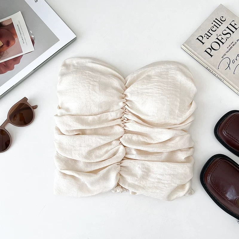 Socialite Ruched Built-In Bra Tube Top