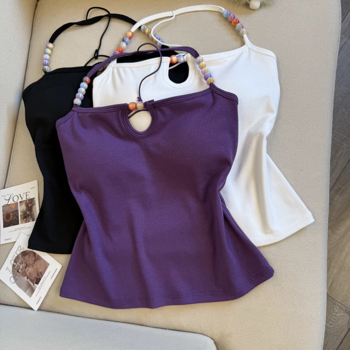 Candy Bead Built-in Bra Top