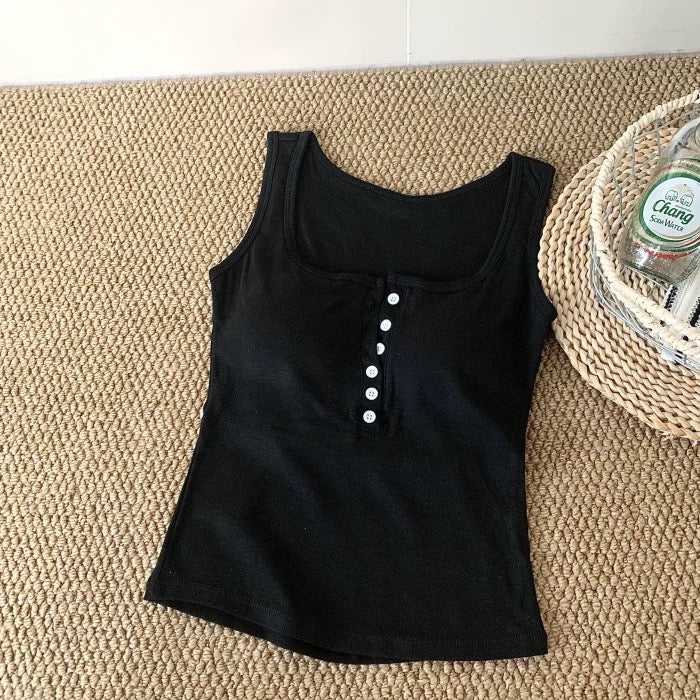 Retro Chic Built-in Bra Tank Top