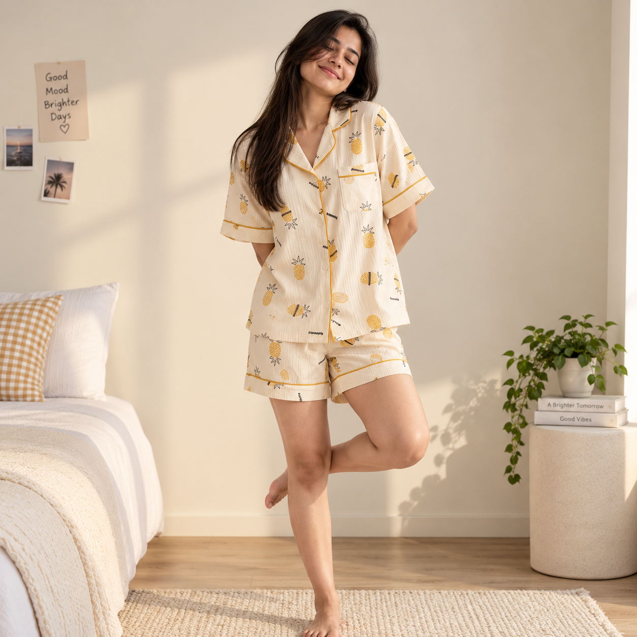 Pineapple Mood Padded Nightsuit Set