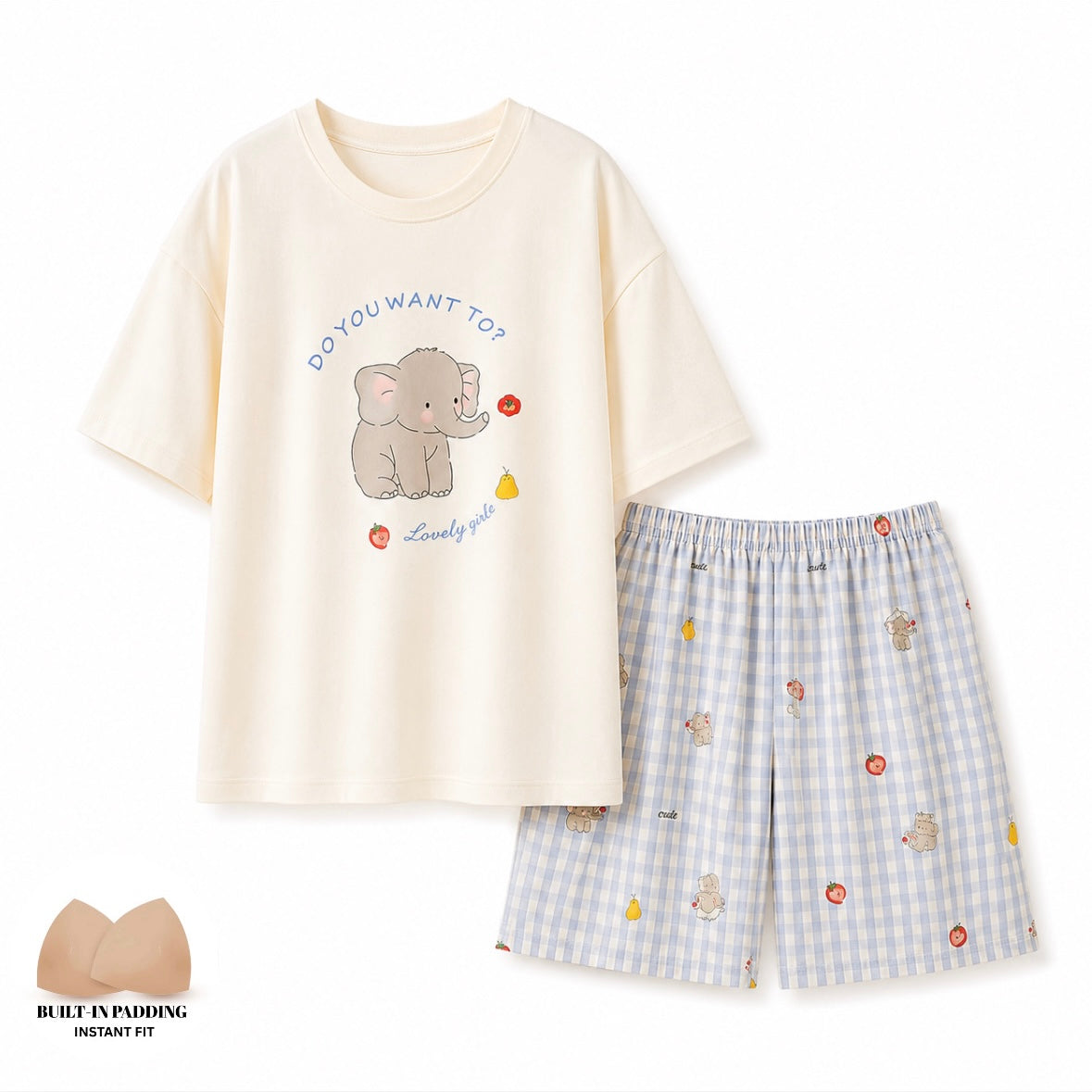 Ellie Gingham Padded Nightsuit Set