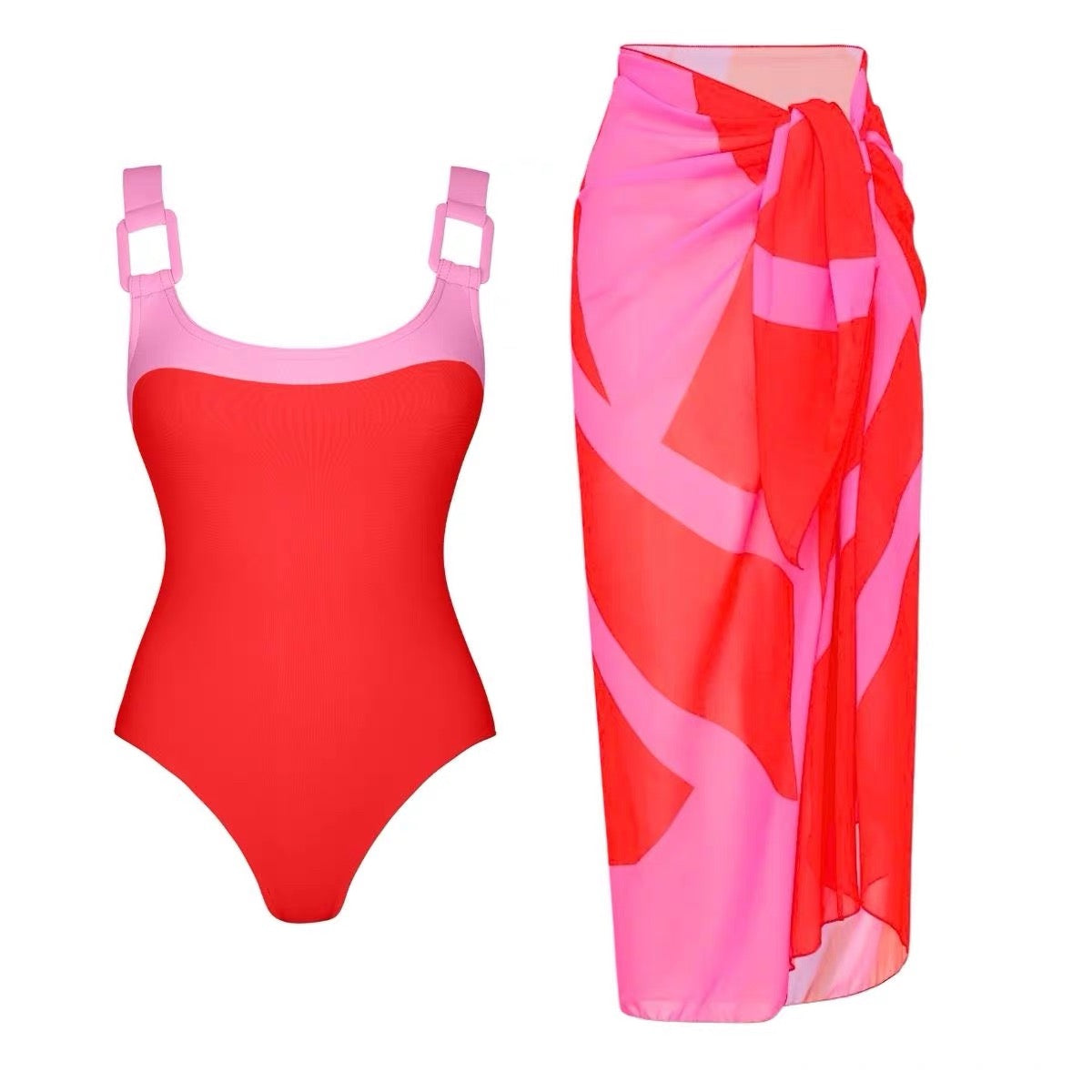 Flamingo Bay Monokini With Sarong Set