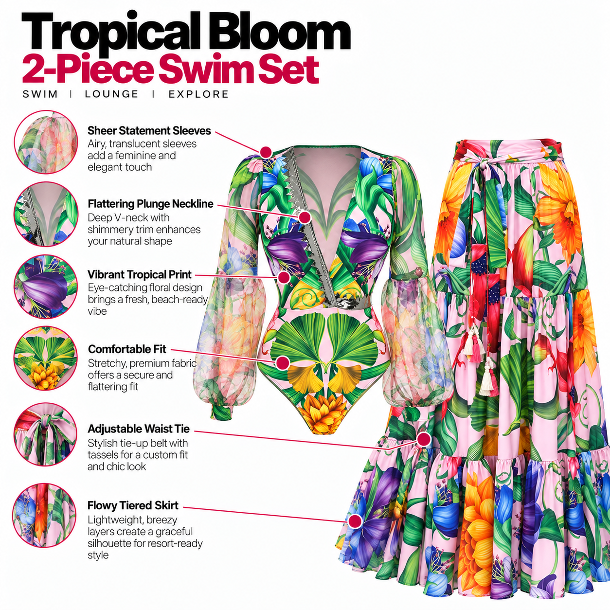 Blooming Breeze Resort Wear Monokini Set