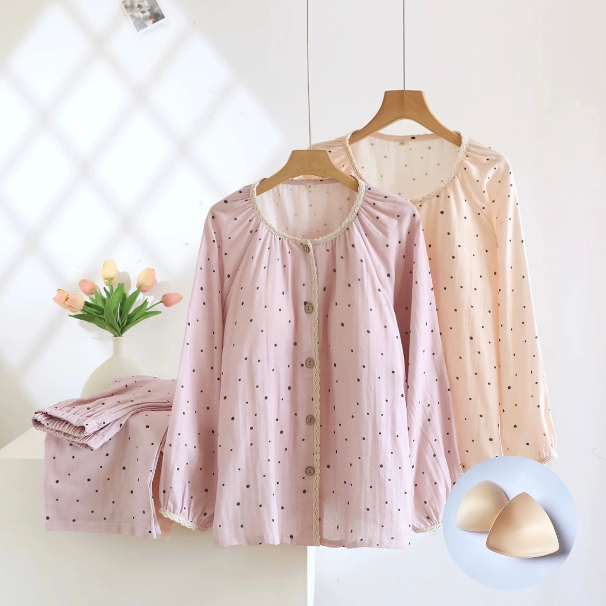 Lacy Dots Delight Padded Nightsuit Set