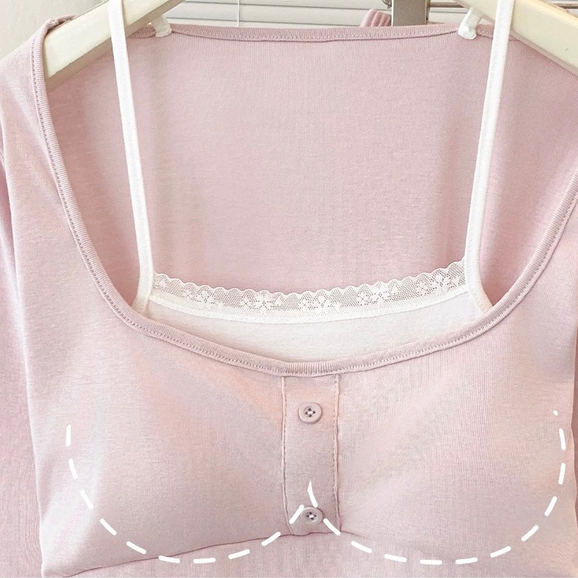 Ballet Pink Padded Nightsuit Set