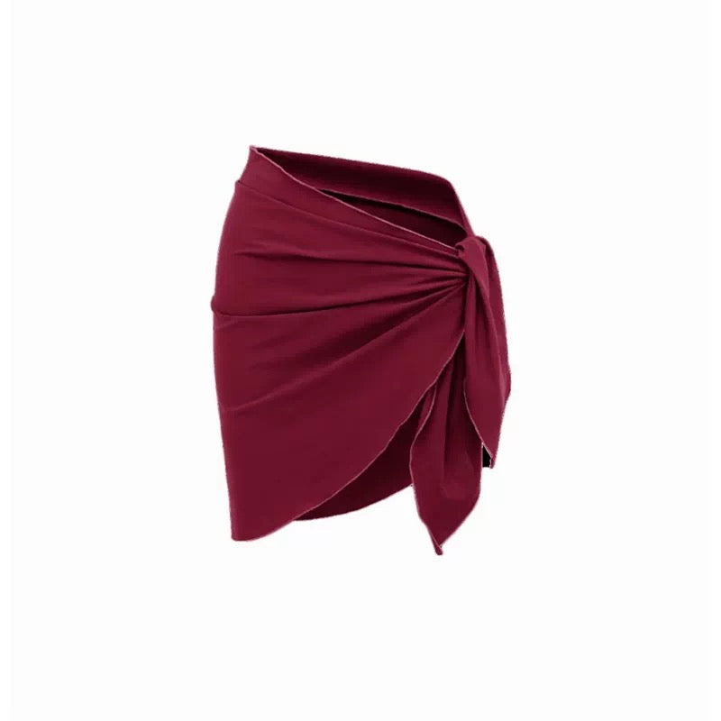 Merlot Scallop Monokini & Skirt Set