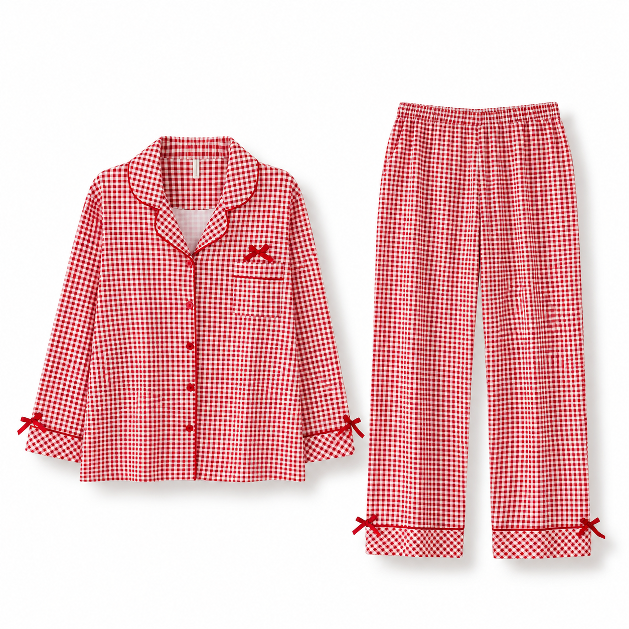 Rosy Checks Padded Nightsuit Set