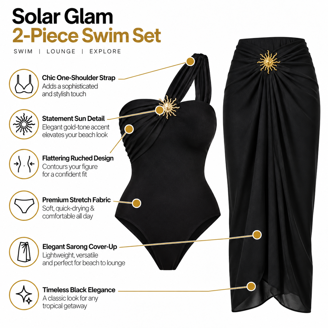 Cleopatra Monokini With Skirt Set