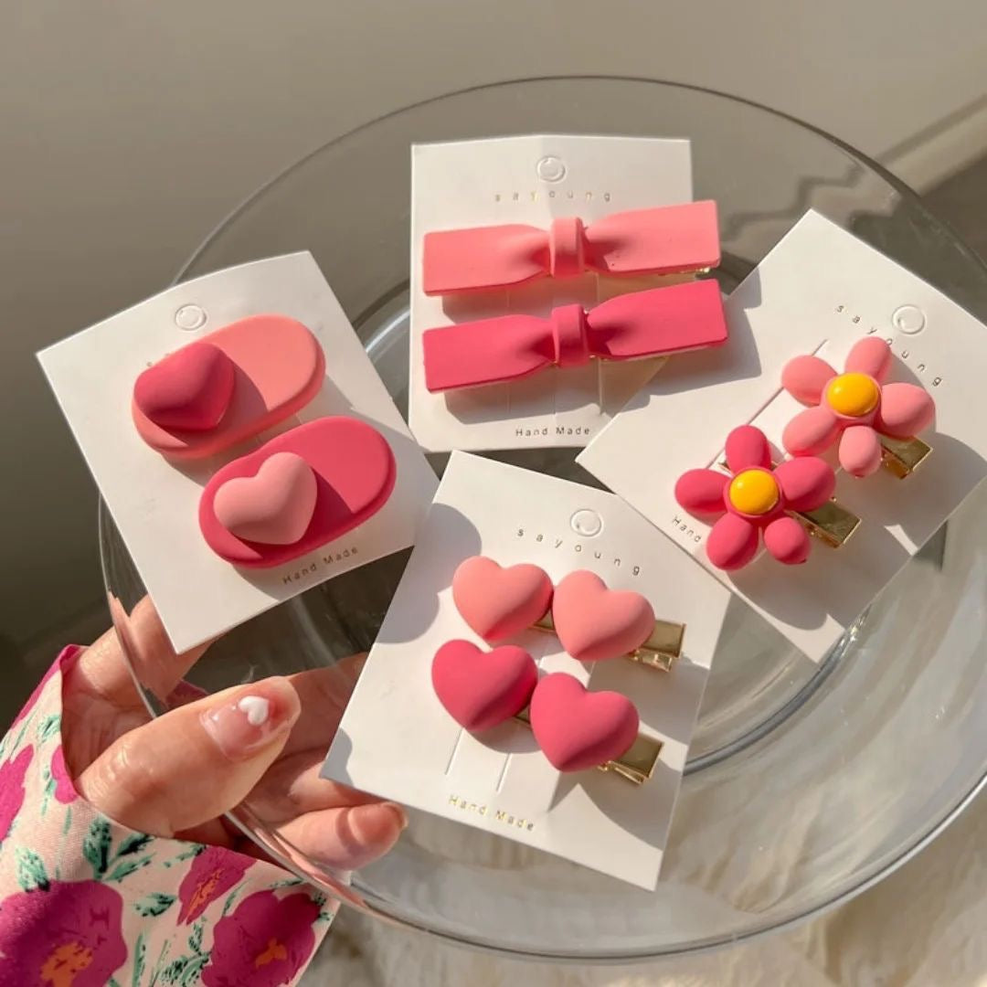 Pretty In Pink Hair Clip ( Mix Pack of 6 Clips )
