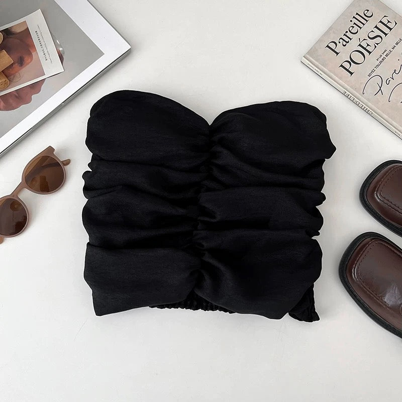 Socialite Ruched Built-In Bra Tube Top