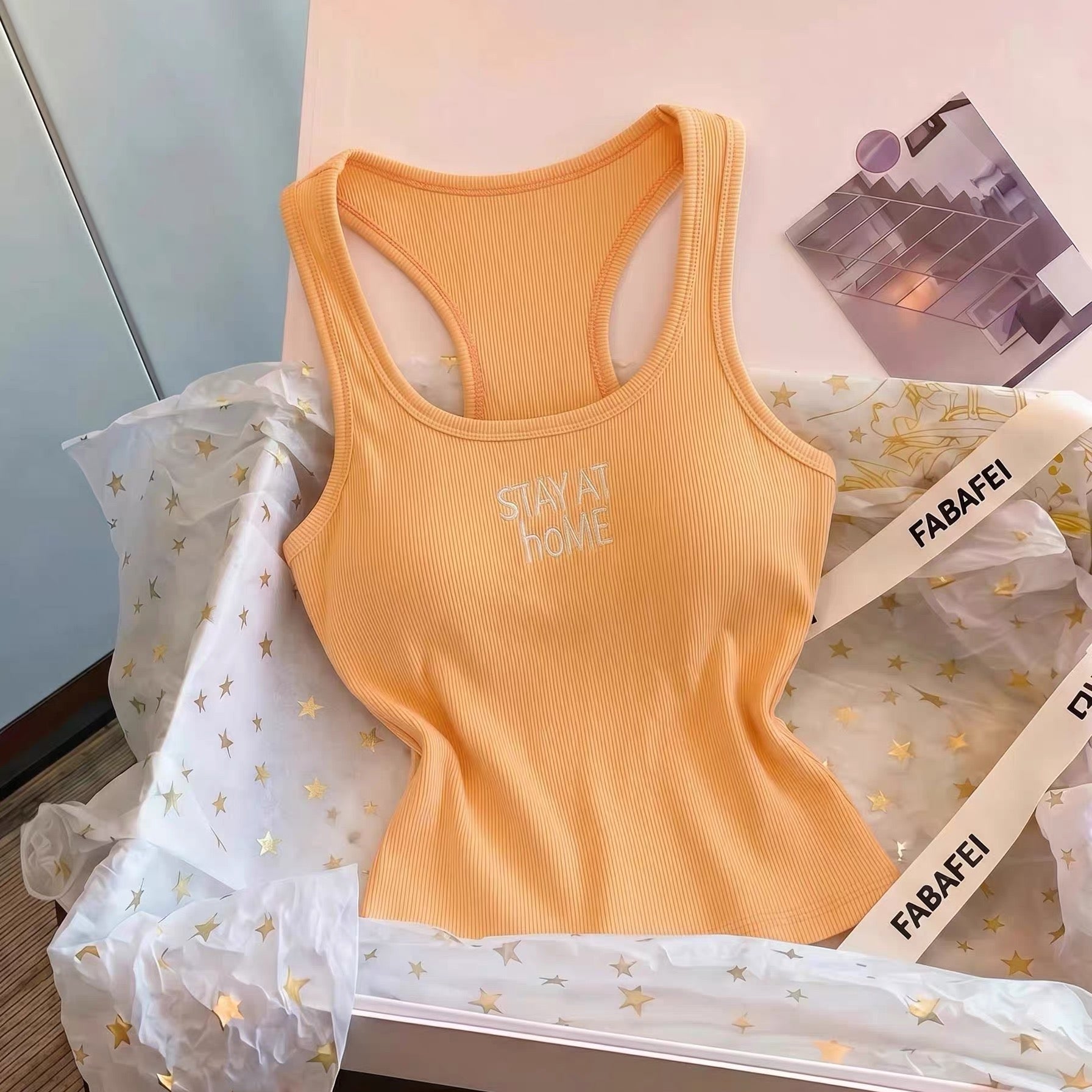 Lazy Day Racerback Built-in Bra Top