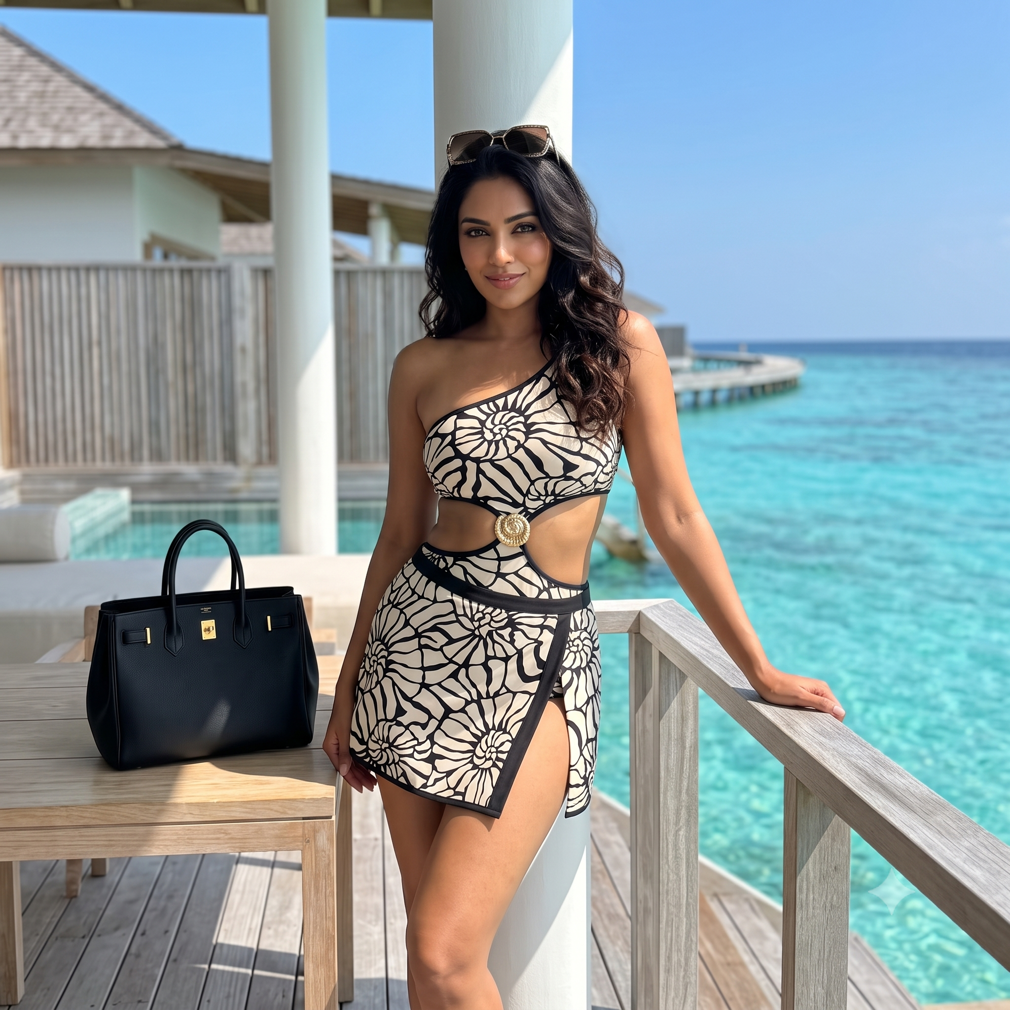 Zebra Shell Monokini With Skirt Set