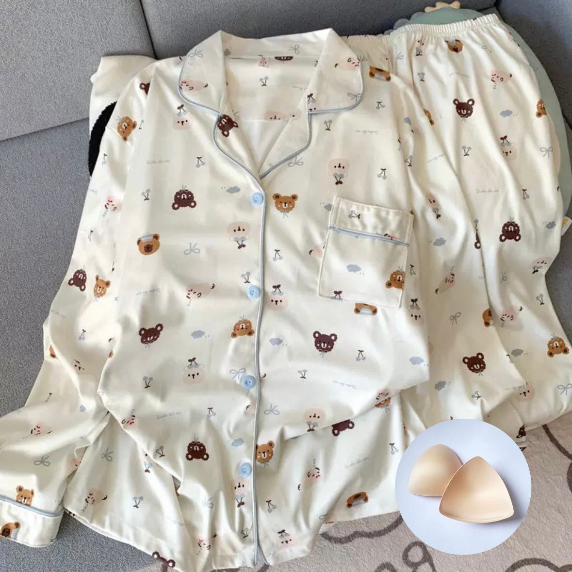 Teddy Time Padded Winter Nightsuit Set