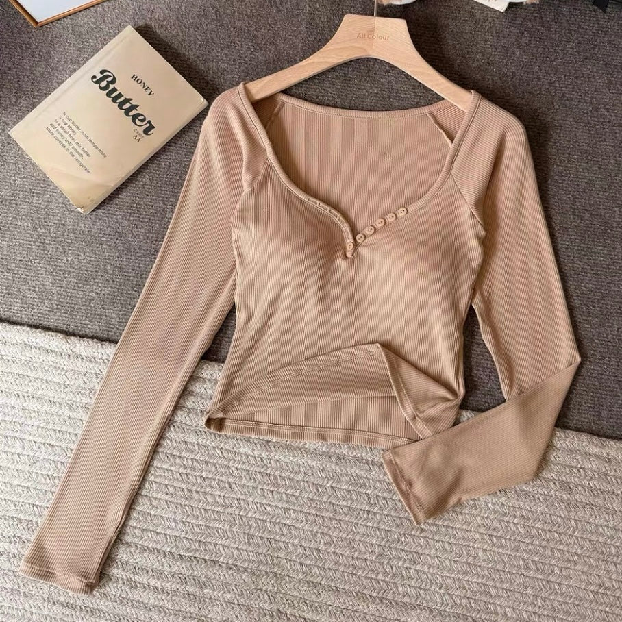Sweetheart Sculpt Built-in Bra Full Sleeves Top