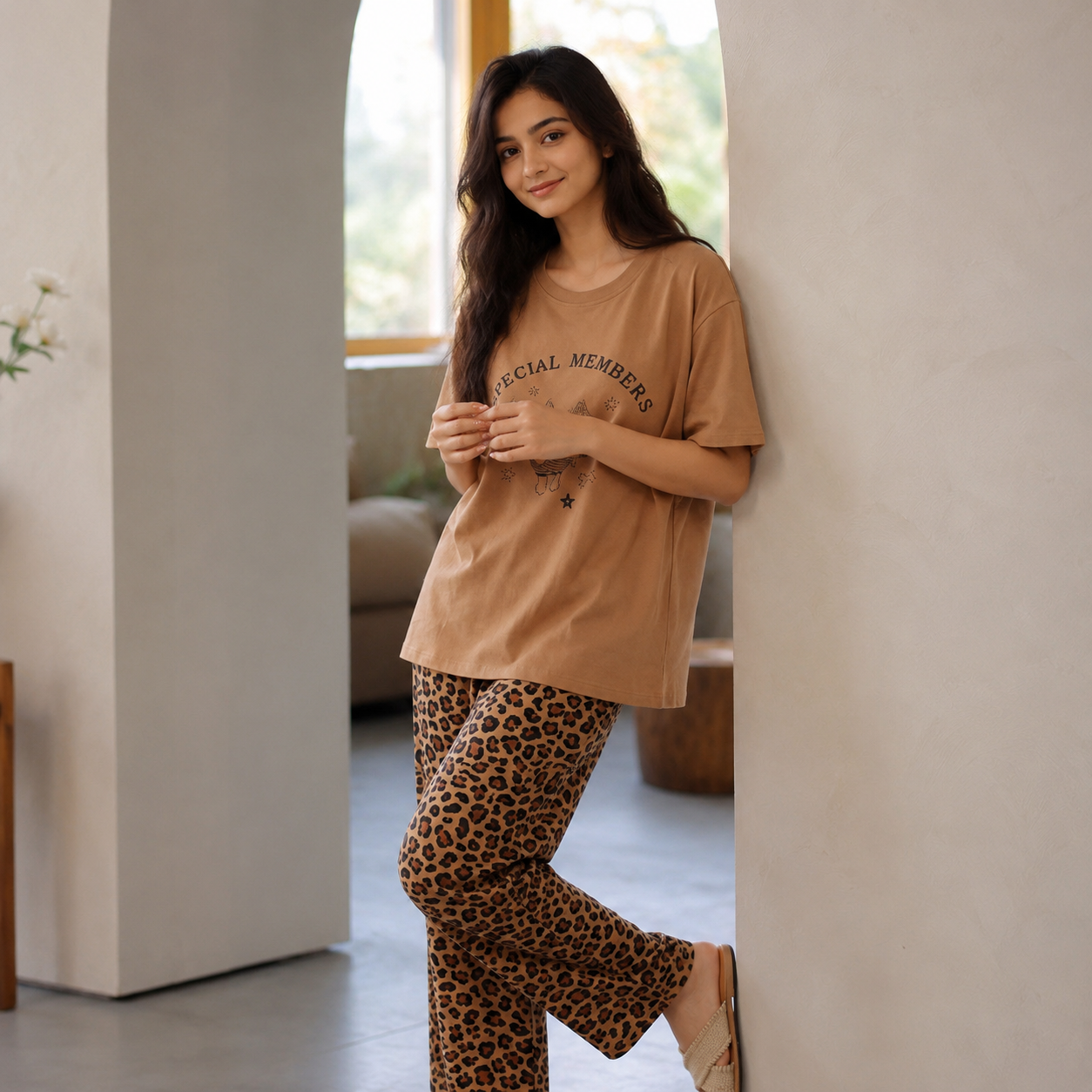 Caramel Prowl Padded Nightsuit Set