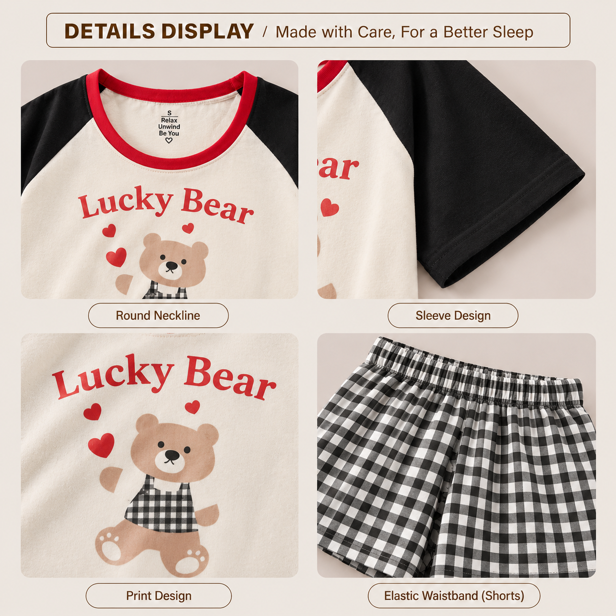 Bichon Summer Checks Padded Nightsuit Set