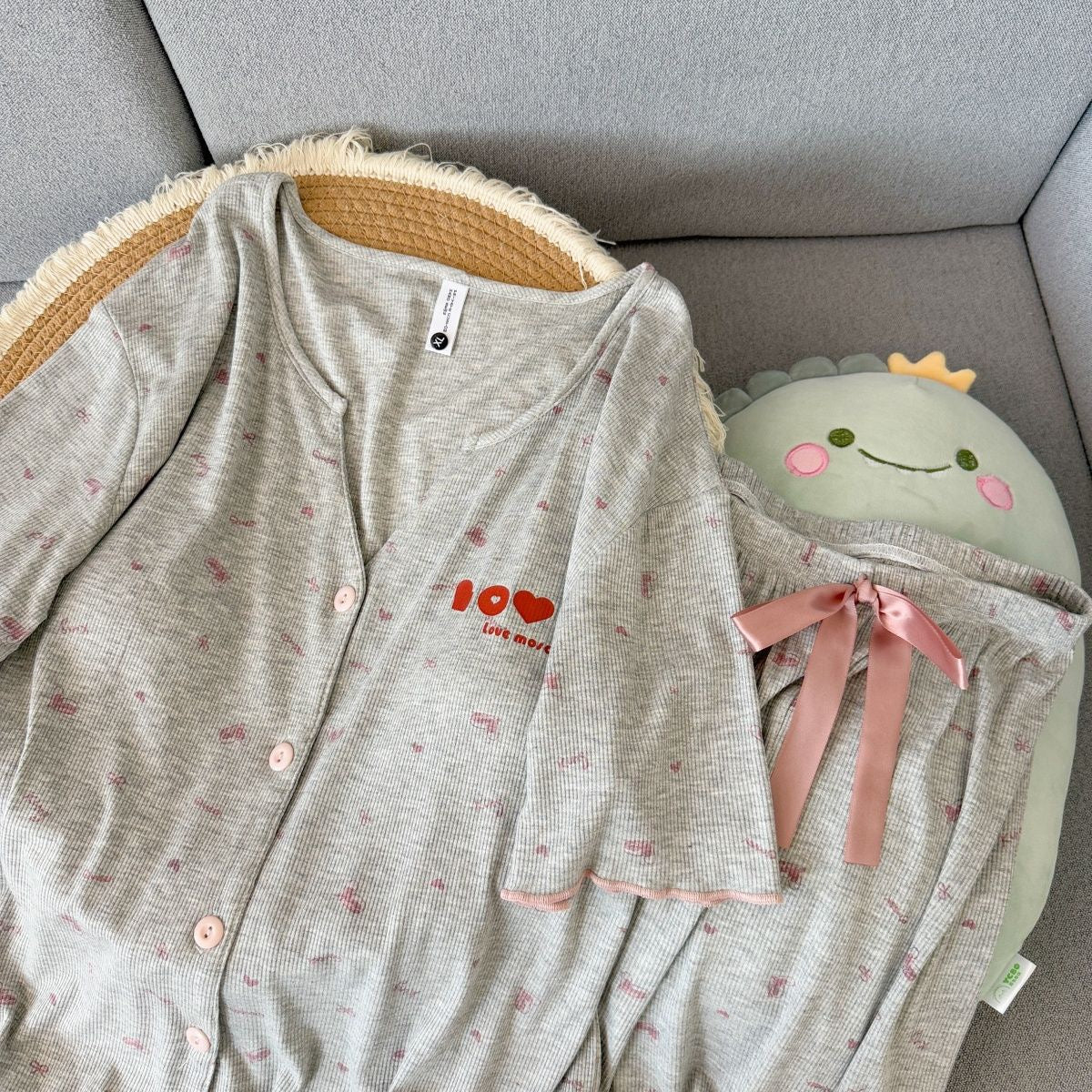 Pastel Bow Dream Padded Nightsuit Set