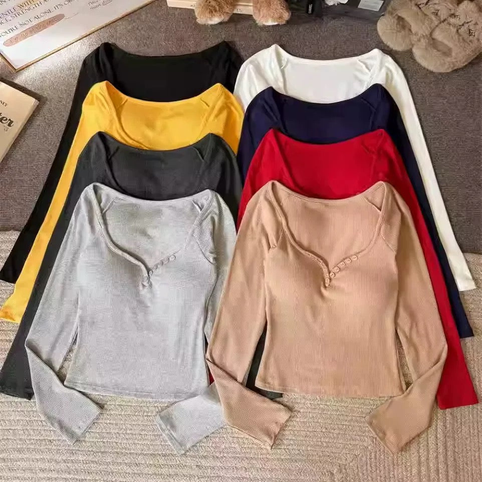 Sweetheart Sculpt Built-in Bra Full Sleeves Top