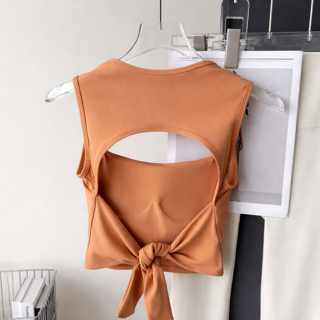 LuxeFit Tie-Back Built-in Bra Tops