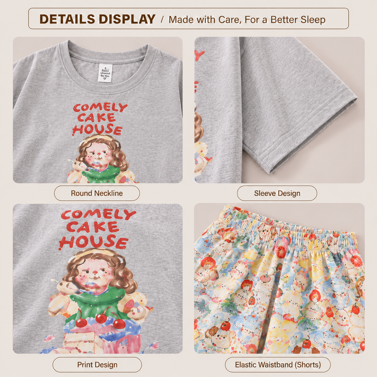 Comely Cake House Padded Nightsuit Set