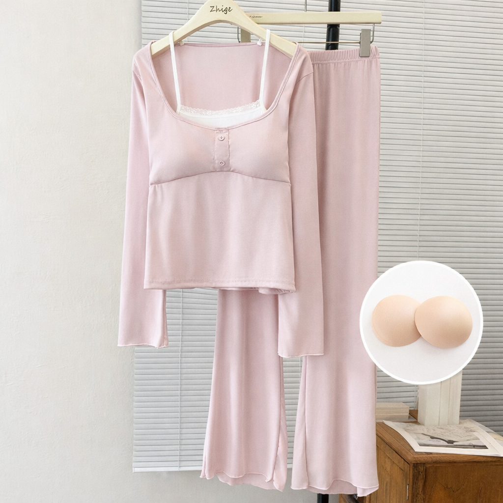 Ballet Pink Padded Nightsuit Set