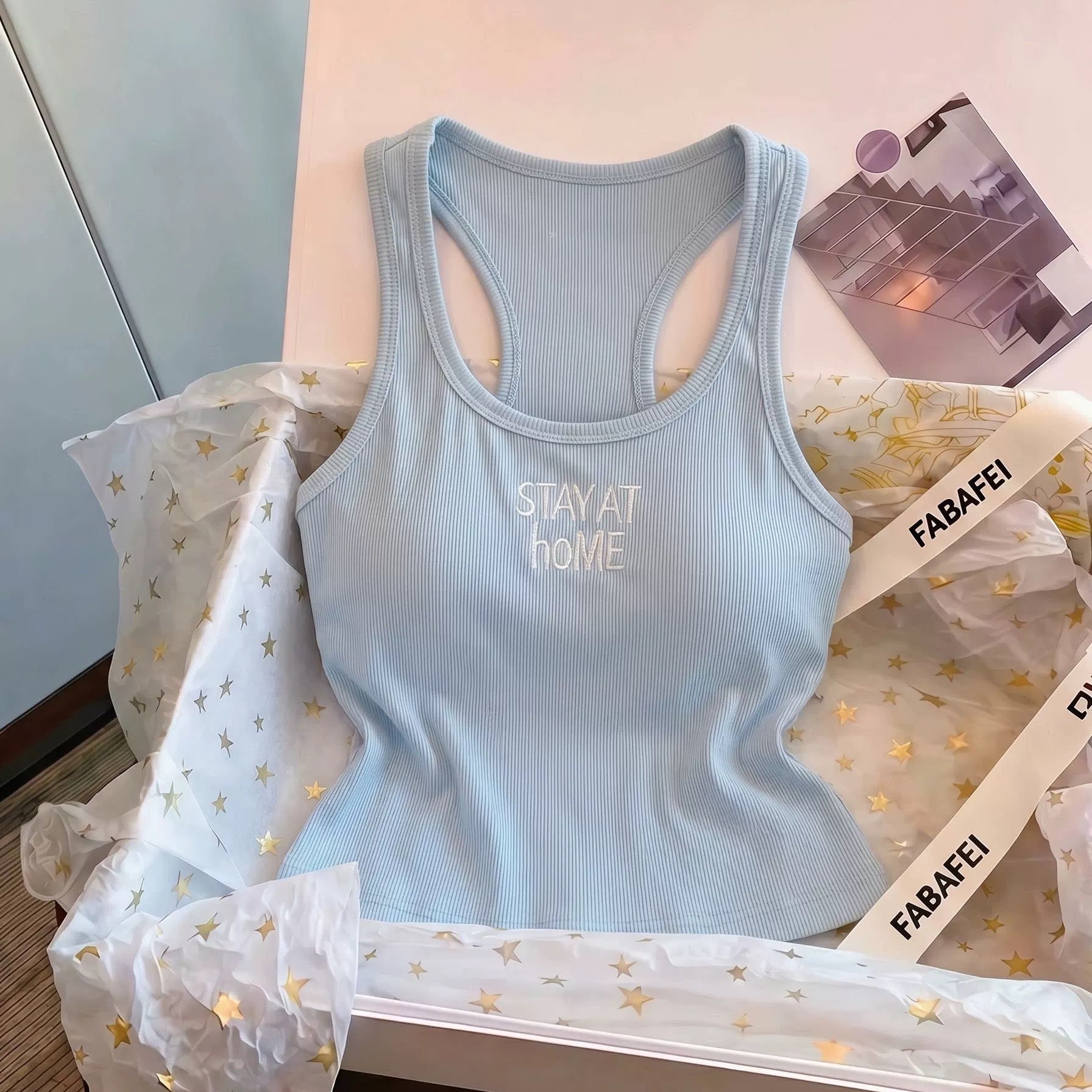 Lazy Day Racerback Built-in Bra Top
