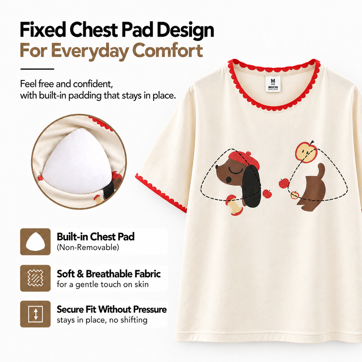 Apple Kiss Padded Nightsuit Set