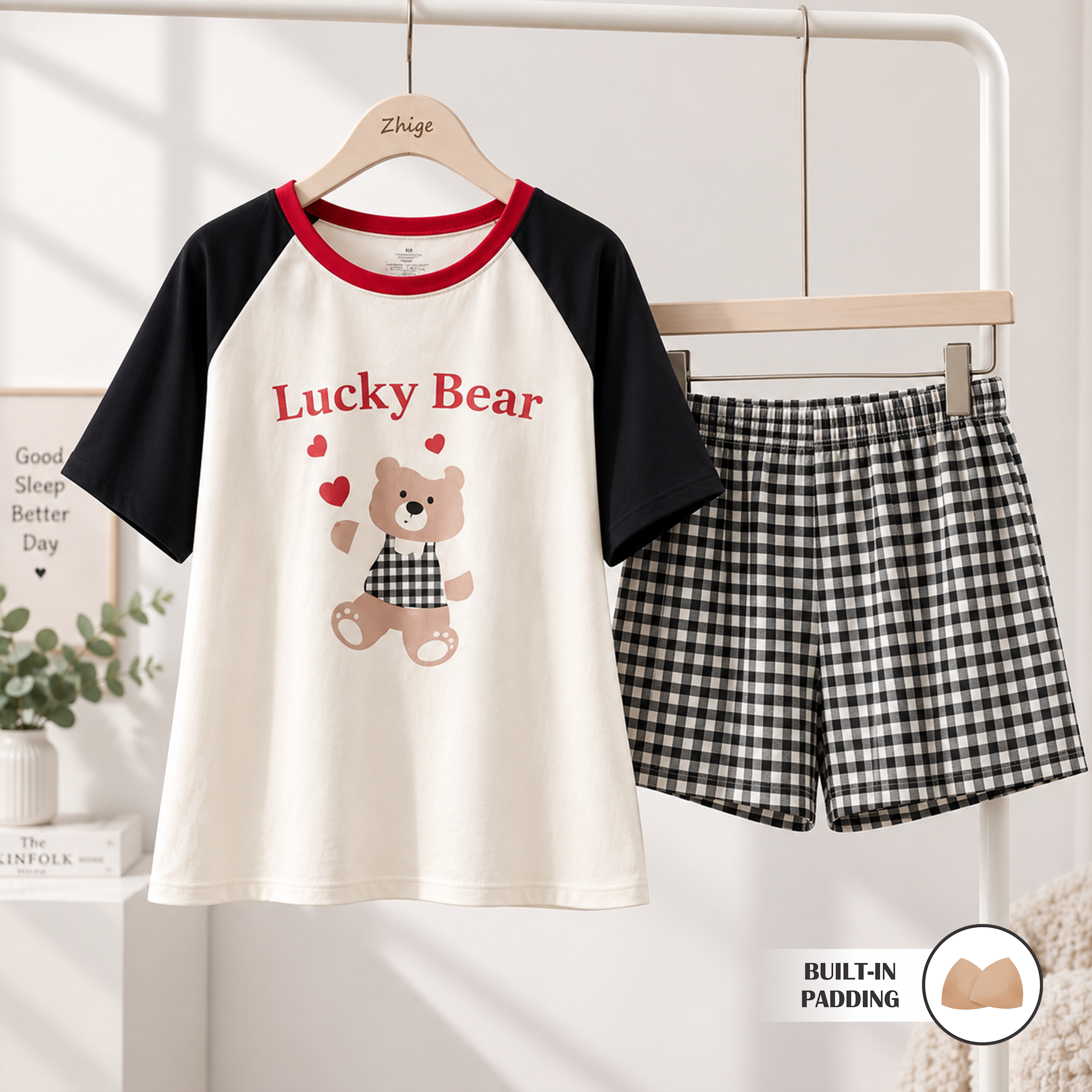 Bichon Summer Checks Padded Nightsuit Set