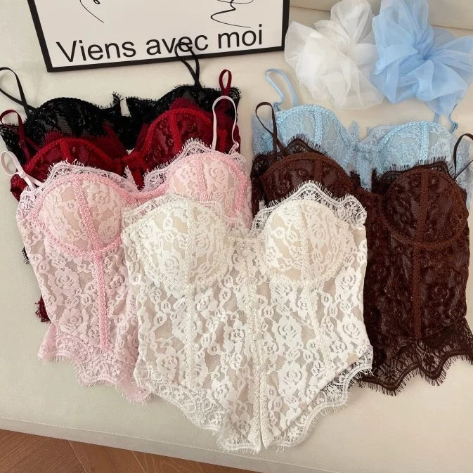 Bella Lace Built-in Bra Bustier Top