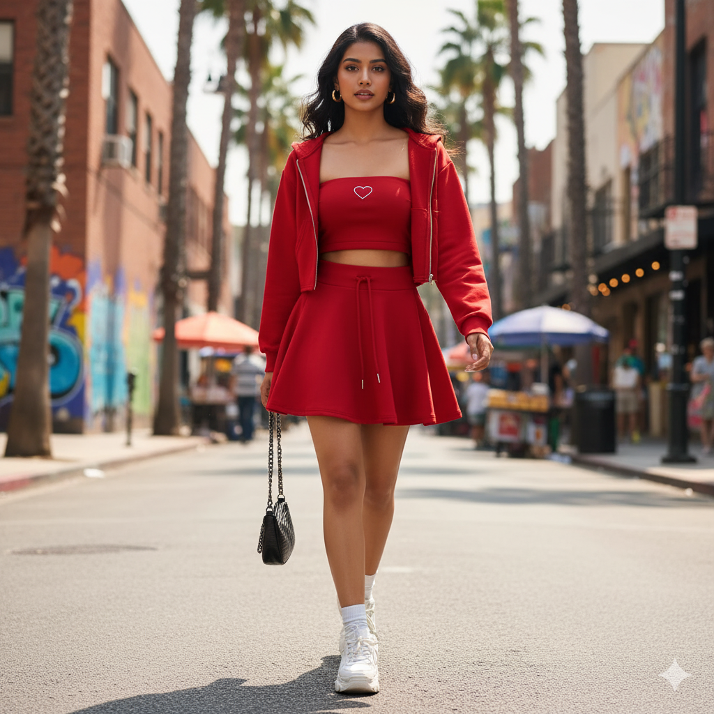 Street Luxe Padded Co-ord Set - 3Pc Set