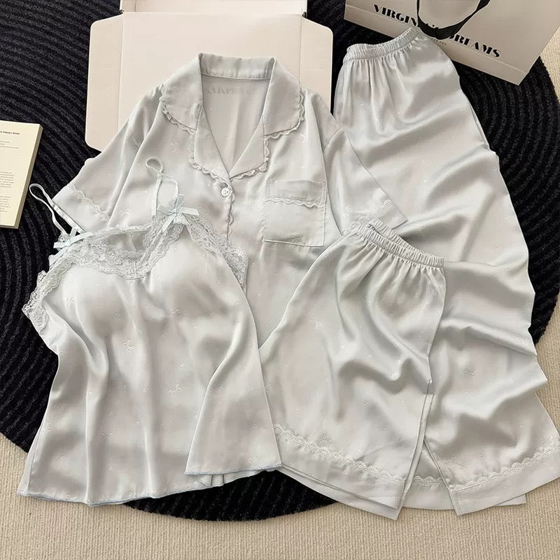 Serenade Satin Padded Nightsuit Set - 4pc Set